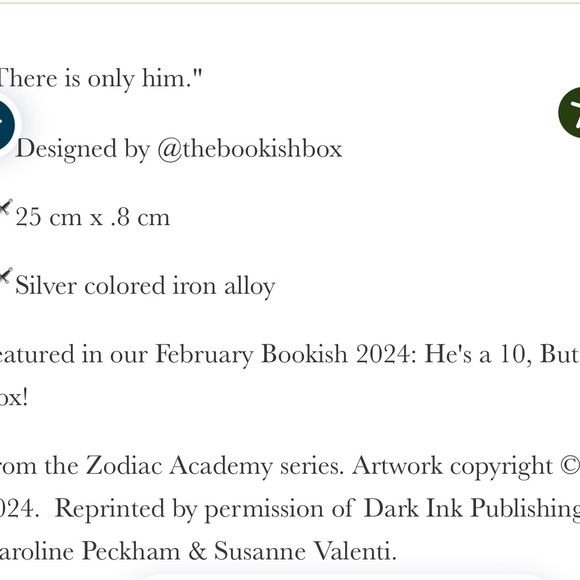 Bookish Box Zodiac Academy Inspired Sword Bracelet - Picture 3 of 5